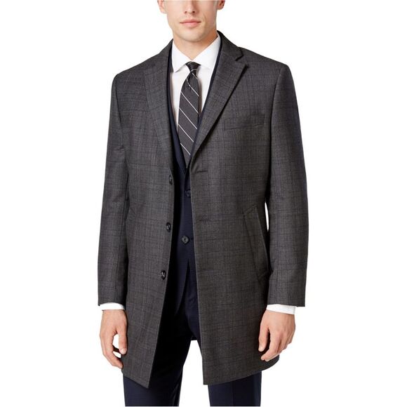 Calvin Klein Mens Plaid Overcoat Dress NWT